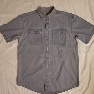L.L. BEAN MENS BUTTON DOWN SZ MT DENIM CHAMBRAY